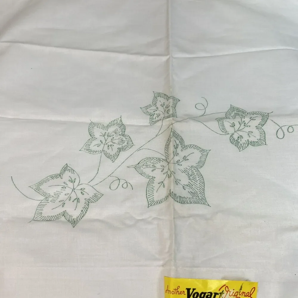 Vintage Vogart Original Pillow Case To Embroider 42x36” Hong Kong NOS